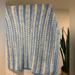 Beautiful soft blue crochet throw new